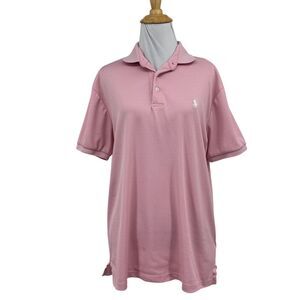 Ralph Lauren Shirt Womens S Small Dusty Peach 3 Button Placket Short Sleeve Polo
